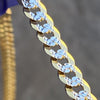 925 Sterling Silver Two-Tone Cuban Chain Diamond Cut 6MM 20"