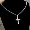 925 Sterling Silver VVS1 Moissanite 0.82CT Cross Miami Cuban Chain Necklace 3MM 16-30"