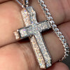 925 Sterling Silver VVS1 Moissanite 0.82CT Cross Miami Cuban Chain Necklace 3MM 16-30"