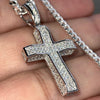 925 Sterling Silver VVS1 Moissanite 0.82CT Cross Miami Cuban Chain Necklace 3MM 16-30"