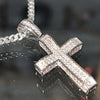 925 Sterling Silver VVS1 Moissanite 0.82CT Cross Miami Cuban Chain Necklace 3MM 16-30"