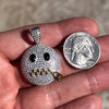 925 Sterling Silver Zipper Mouth Face Emoji Stop Snitching Iced CZ Pendant