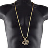 Allah Iced Pendant Gold Finish 36" Franco Chain Necklace