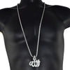 Allah Pendant Silver Tone 36" Franco Chain Necklace