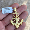 Anchor Drip Iced CZ Pendant Gold Plated over 925 Sterling Silver