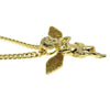 Angel Golden Wings Gold Finish Stardust Pendant Cuban Chain 30"