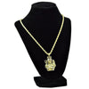 Anubis Bust Pendant Gold Finish Rope Chain necklace 24"