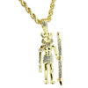 Anubis Figure Pendant Gold Finish Rope Chain Necklace 24"