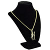 Anubis Figure Pendant Gold Finish Rope Chain Necklace 24"