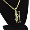 Anubis Figure Pendant Gold Finish Rope Chain Necklace 24"