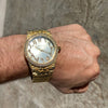 Arabic Numerals Gold Finish Gold Face Dial Iced Nugget Watch