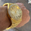 Arabic Numerals Gold Finish Gold Face Dial Iced Nugget Watch