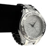 Baguette Micro Pave Silver Tone Iced  Flooded Out Watch