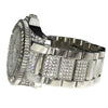 Baguette Micro Pave Silver Tone Iced  Flooded Out Watch