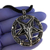 Baphomet Goat Pendant Black Franco Chain Necklace 36"