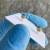 Big 17MM Kite Earrings Micro Pave 9 Rows Gold Finish Screw Back