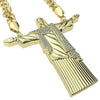 Big Christ The Redeemer 3.5" Pendant Gold Finish 30" Cuban Chain Necklace