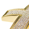 Big Cross Pendant Gold Finish Iced Micro Pave