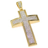 Big Cross Pendant Gold Finish Iced Micro Pave