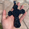 Big Huge Black Cross Hip Hop Pendant Iced Flooded Out
