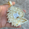 Big Indian Chief Head Iced Flooded Out Pendant Franco Chain Gold Finish Necklace 36"