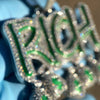 Big Rich Pendant 925 Silver Cash Money Bag CZ Glow In The Dark