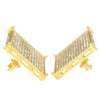 Big Square Earrings Iced Flooded Out Gold Finish Screw Back 22MM