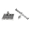 Big Square Earrings Iced Flooded Out Silver Tone Screw Back 22MM