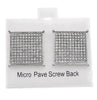 Big Square Iced Micro Pave Silver Tone 20MM Screw Back Earrings