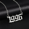 Birth Year Custom Name Pendant Iced Flooded Out Letters Personalized Chain Necklace