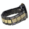 Black & Gold Finish Micro Pave Big Face Watch