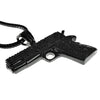 Black Gun Pistol 36" Franco Chain Necklace