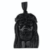 Black Jesus Head Flooded Iced Flooded Out Heart Back Pendant