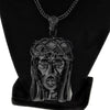Black Jesus Pendant Iced Flooded Out Franco Chain Necklace 36"