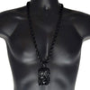 Black Jesus Piece Pendant Iced Flooded Out Rope Chain Necklace 30"