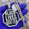 Black Lives Matter Octagon Gold Finish Rope Chain 24"