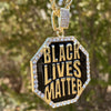 Black Lives Matter Octagon Gold Finish Rope Chain 24"