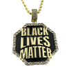 Black Lives Matter Octagon Gold Finish Rope Chain 24"