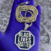 Black Lives Matter Octagon Gold Finish Rope Chain 30"