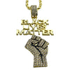 Black Lives Matter Raised Fist Gold Finish Rope Chain 30"
