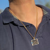 Black Lives Matter Rectangle Gold Finish Over Stainless Steel Cuban Chain Necklace 24"