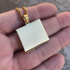 Black Lives Matter Rectangle Gold Finish Over Stainless Steel Cuban Chain Necklace 24"