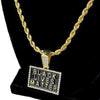 Black Lives Matter Rectangle Gold Finish Rope Chain 24"