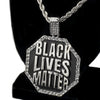 Black Lives Matter Silver Tone Octagon Rope Chain 30"
