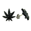 Black Marijuana Weed Leaf Earrings