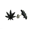 Black Marijuana Weed Leaf Earrings