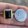 Black Onyx Stone Ring Gold Finish over 925 Sterling Silver
