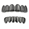 Black Plated Teeth Plain Teeth Grillz Set