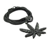 Black Pot Weed Marijuana Leaf 36" Franco Chain