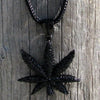 Black Pot Weed Marijuana Leaf 36" Franco Chain